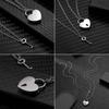 2/4 Sets Stylish Heart Shaped Padlock with Key Love Designs Keychain Pendant Elegant Jewelry Box Accessory for Lovebirds
