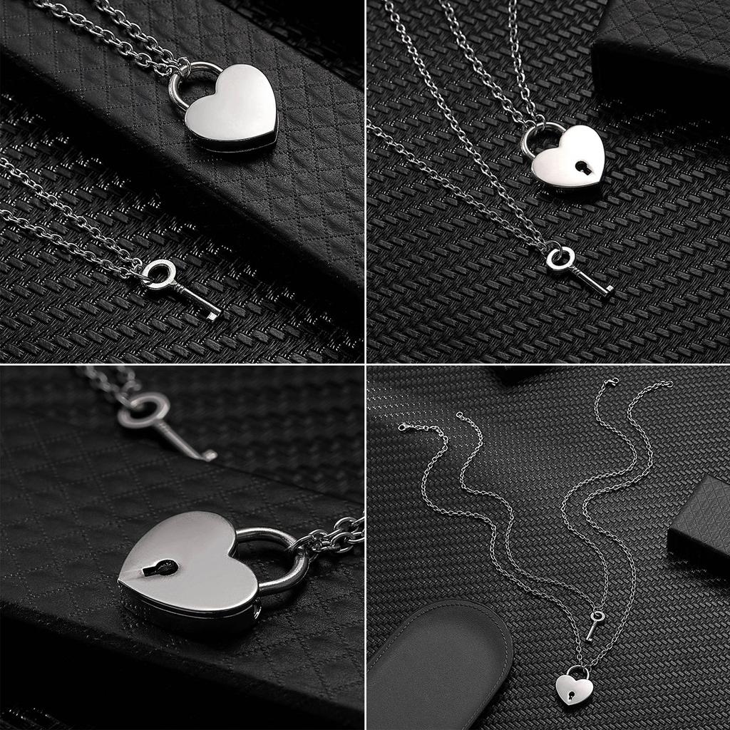 2/4 Sets Stylish Heart Shaped Padlock with Key Love Designs Keychain Pendant Elegant Jewelry Box Accessory for Lovebirds