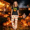 Familien-Passendes Halloween-Print-Pyjama-Set Kurzarm-Oberteil und Hose