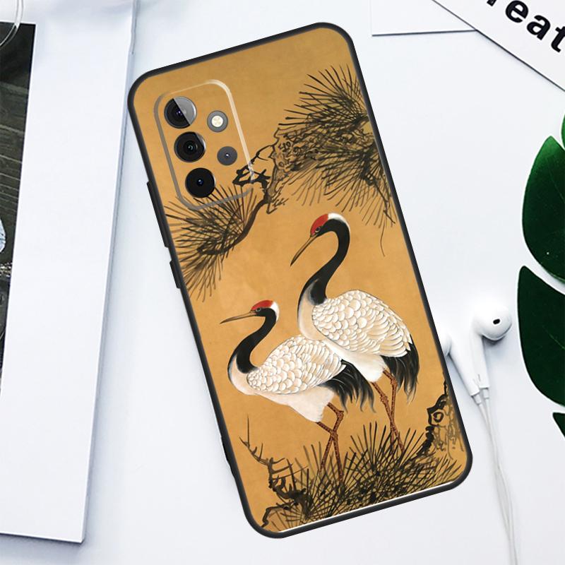 Red-crowned Crane Bird For Samsung Galaxy A06 A05 A16 A54 A34 A14 A55 A35 A15 A53 A33 A13 A22 A32 A52 Phone Case