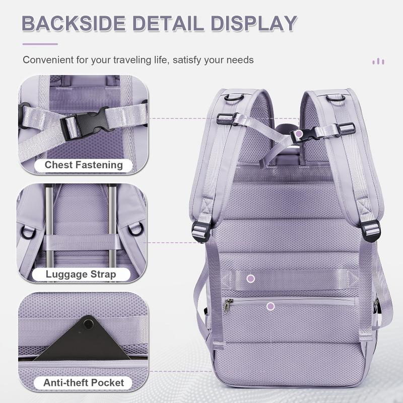 Expandable Large Capacity Travel Backpack for Women Men, 15.6 Inch Laptop Carry On Backpack, Water Resistant Weekender Bag Fits