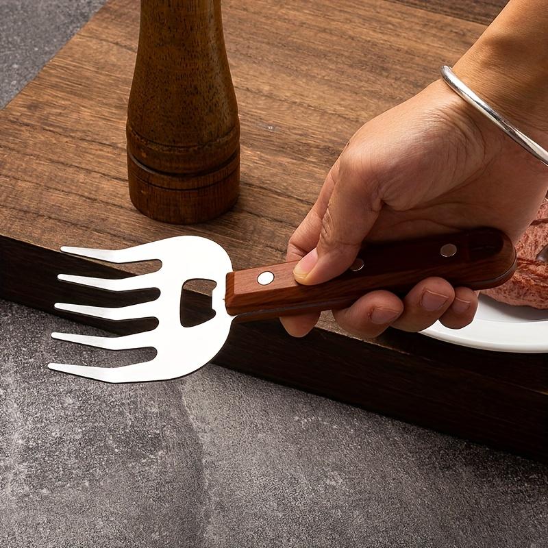 1pc Stainless Steel Bear Claw Meat Fork, Long Handle BBQ Fork, Food Safety Multi Purpose Meat Tearing Tool for Barbecue and Outdoor Cooking