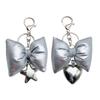 Bowknot Heart Star Charm Keychains Sweet Cute Pendant Hanging Ornament Keyring Backpack Decoration for Women Girls