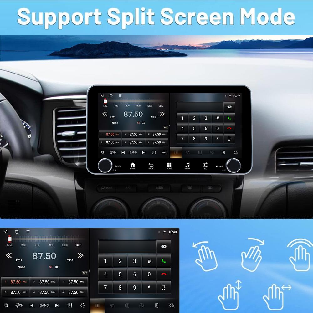 1 DIN 10,33'' Autorádio Android 12 Bezdrátové Carplay Auto GPS Navigace WIFI Univerzální Multimediální Přehrávač 4G 8JÁDRO