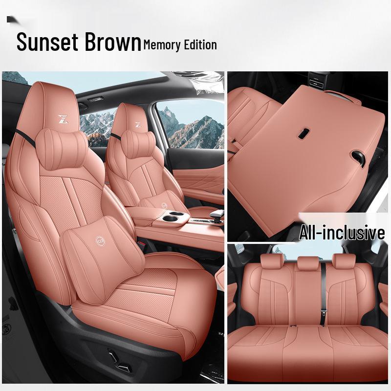 UNI-Z Car Seat Cushion Set: New Model, Premium Leather, Universal Fit for All Seasons