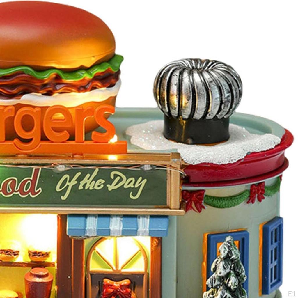 Christmas Village House Statue Figurine LED Lighted Lightweight Decor Gift for Tabletop