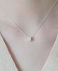 Alleun Silver 925 Cubic Round Pendant Chain Silver Necklace