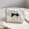 1Pc Cute Women Makeup Mini Bag Korean Lace Bow Portable Coin Purse Small Handbag Kawaii Female Cosmetic Storage Pouch