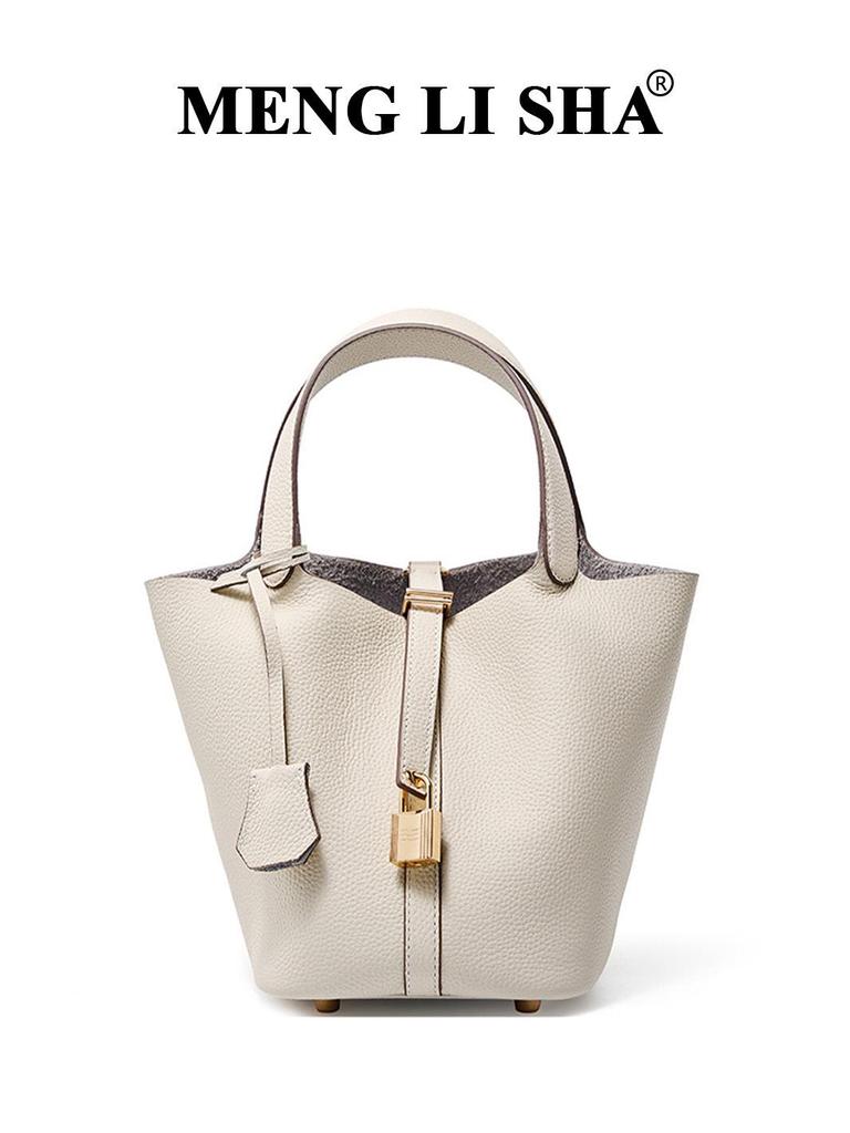 2025 High-End Genuine Leather Bucket Handbag - Classic, Versatile, Large Capacity Mommy Bag