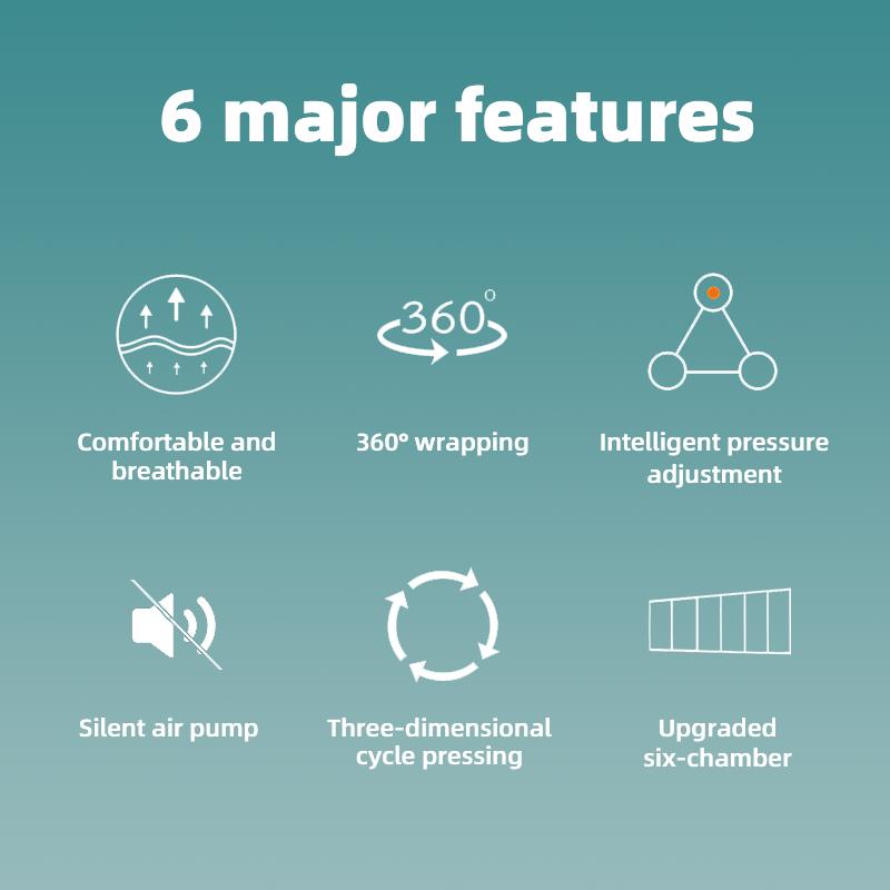 Ny oppgradering 6 hulrom Elektrisk luftkompresjon Kroppsmassasje kollisjonspute massasje for arm midje ben fot fremme blodsirkulasjonen Lindre smerte