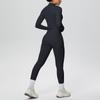 Three-Piece Yoga Set: Cross-Back Sports Tank, Zipper Jacket, High-Waisted Butt Lifting Leggings