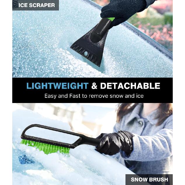 27" Snow Brush & Ice Scraper For Car Windshield, Detachable Snow Scrapers With Foam Grip For Cars, Trucks, SUVs