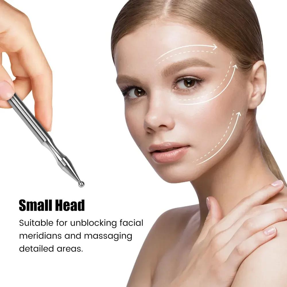 Durable And Safe Acupuncture Pen Stainless Steel Deep Tissue Massager Dual Head Facial Reflexology Acupressure Bar For Body Meridian Relief Pain