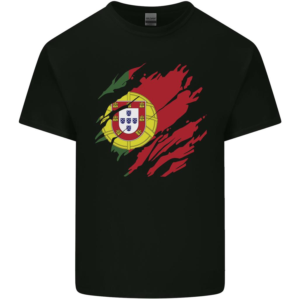 Torn Portugal Flag Portuguese Day Football Unisexs Light Cotton TShirt