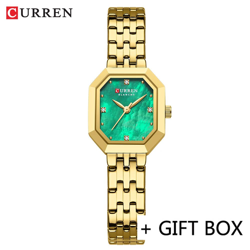 CURREN Women Watch Brand Luxury Casual Lady Girl Wristwatch Elegant Stainless Steel Bracelet Original Female Clock Clear 9108