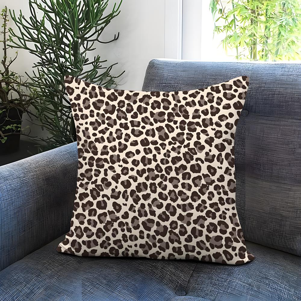 Leopard print pattern Cushion Cover Comfortable Reversible Pillow Cover Ideal for Car Sofa Bedroom Beyond