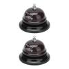 2Pcs Service Bell Exquisite Clear Sound Classic Shape Polishing Glossy Nonslip Base Call Bell for Hotel Restaurant