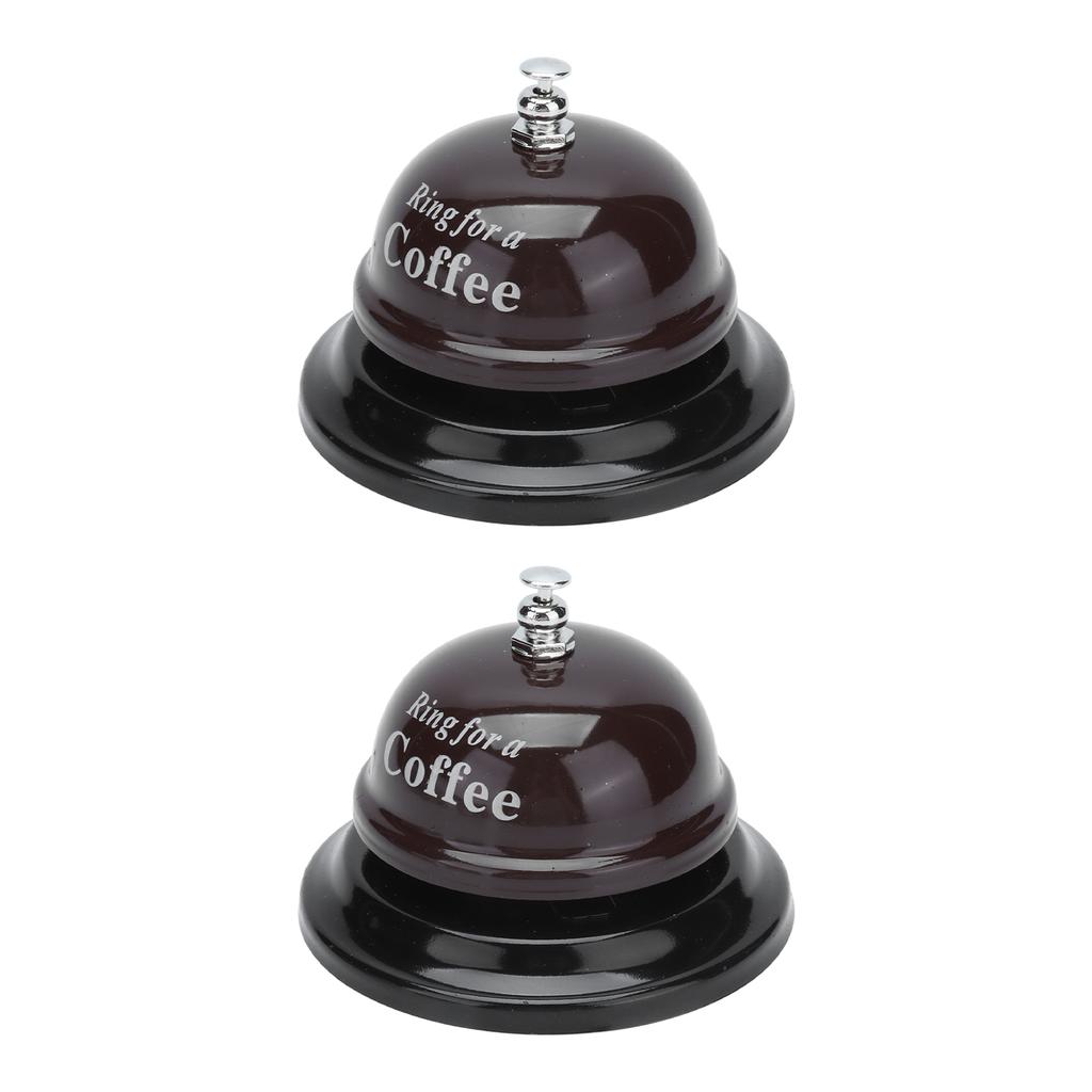 2Pcs Service Bell Exquisite Clear Sound Classic Shape Polishing Glossy Nonslip Base Call Bell for Hotel Restaurant