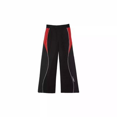 Woven Beyond The Speed Pant Retro Sports Splicing Design Loose Wide Leg Mid Rise Versatile Casual Pants Women Pants Black 631086-01