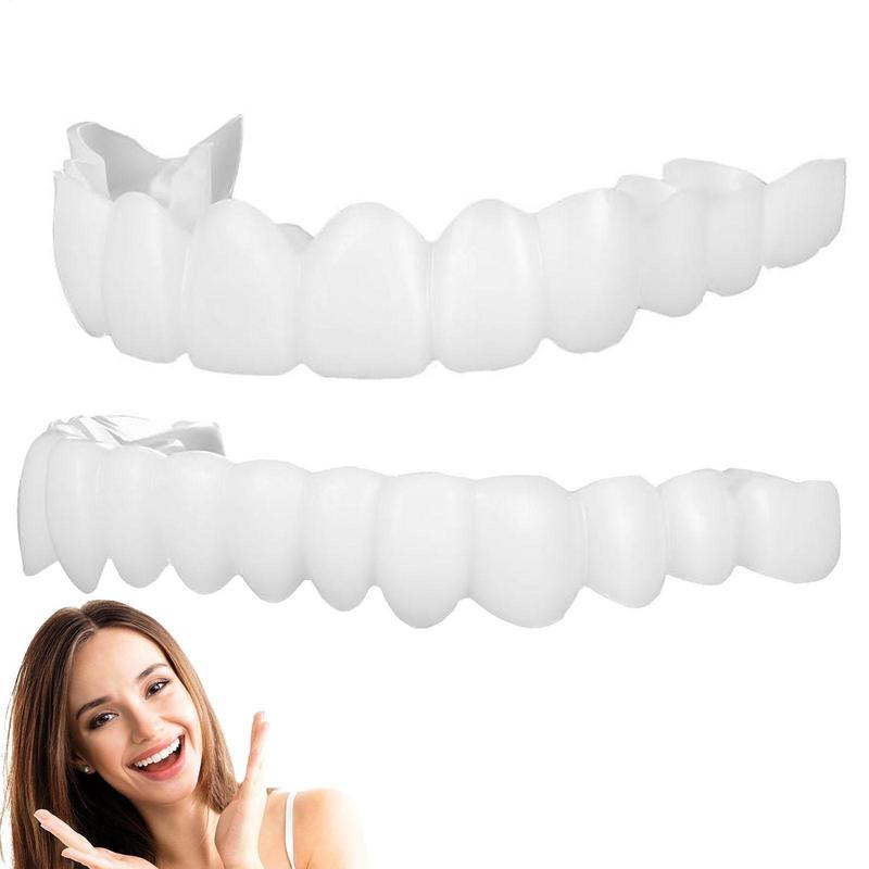 1 Pair Snap On Teeth Veneers Cover The Yellow Damaged Teeth Instant Confidence Smile Temporary Hygiene Tools For Woman Man