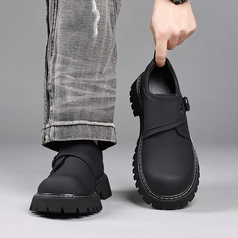 Fashion Thick Bottom Men’s Casual Leather Shoes Classic Business Male Wedding Shoes Leisure Walk Oxford Footwear Stylish Shoes Sneakers