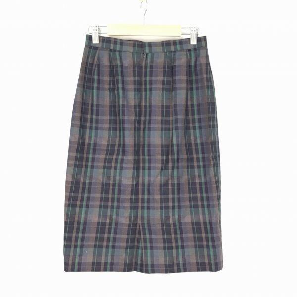 Sanyo Shokai Vintage Burberrys Skirt Suit Blazer Women's 9AR Purple Check Pattern Set Up(USED)