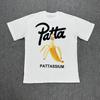 Amerikanische grenzüberschreitende trendige Marke PATTA Designgefühl Buchstabendruck Kurzarm-T-Shirt Herren- und Damen-Trendmarke Vielseitiges lockeres Oberteil