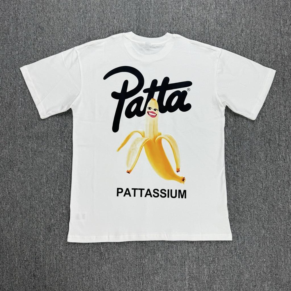 Amerikanische grenzüberschreitende trendige Marke PATTA Designgefühl Buchstabendruck Kurzarm-T-Shirt Herren- und Damen-Trendmarke Vielseitiges lockeres Oberteil