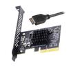 Cablecc 20Gbps USB Gen2 IDC Front Header to 4X Express Card Adapter for Desktop Motherboard 3.2 Type-E USB-C PCI-E