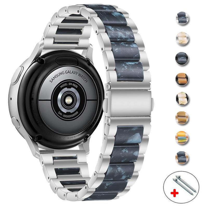 

Ремінець 20 мм для Samsung Galaxy Watch 3 41 мм 45 мм Active 2 40 мм 44 мм Gear S3 Steel+Resin Strap для Huawei GT3 22 мм Amazfit gts 3 20mm