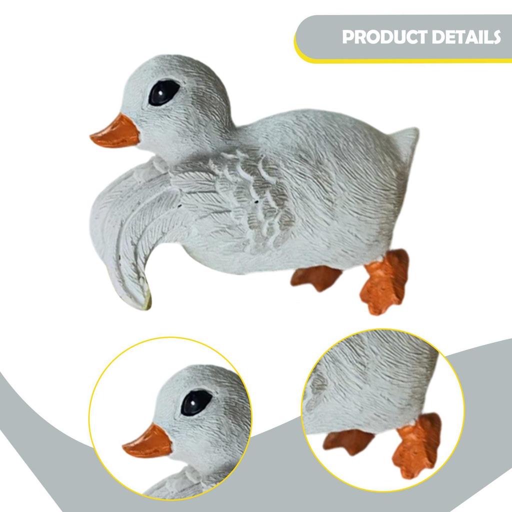 Duck Statue Resin Miniature Figurine Animal Sculpture Decorative Garden Accessories for Fairy Garden Decoration