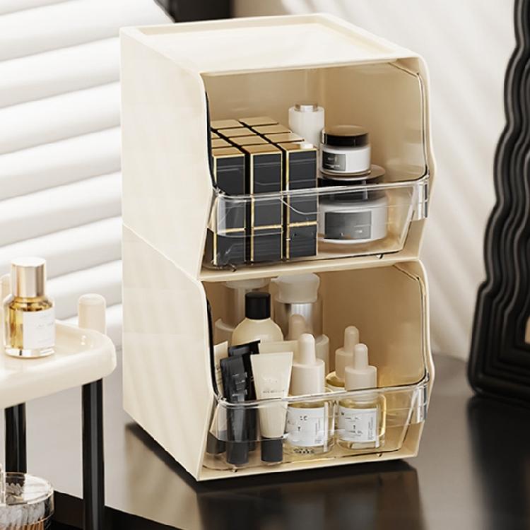 Multipurpose Teabag Display Case Portable PP Storage Box With Pull Out Drawer for Office or Home Countertop Use