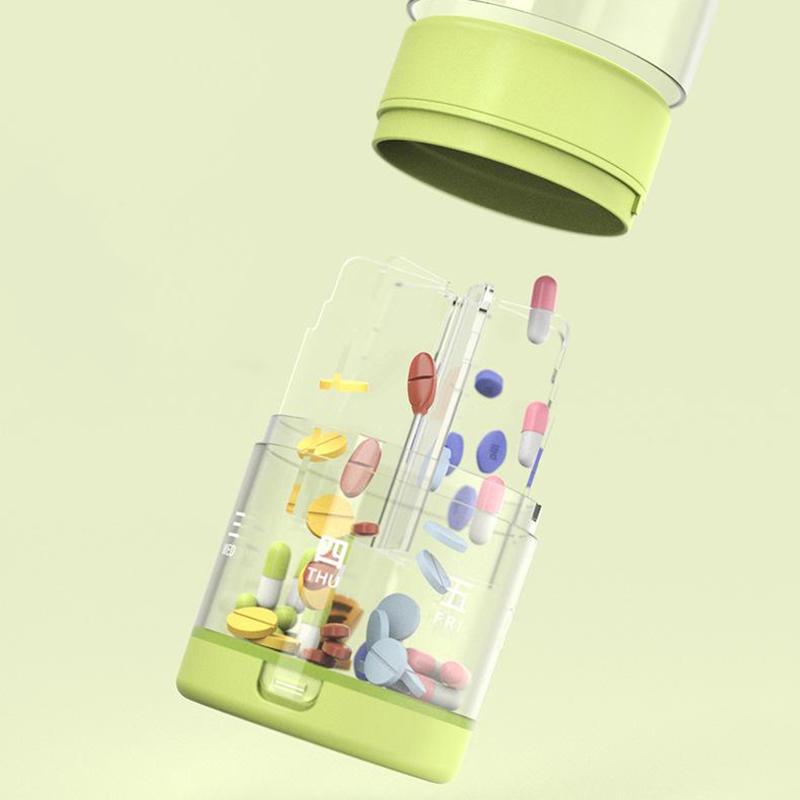 2 In1 Pill Case Cutter Medicine Storage Tablet Splitters Portable Travel Pill Cases Dispenser Pills Box Organizer Container Box
