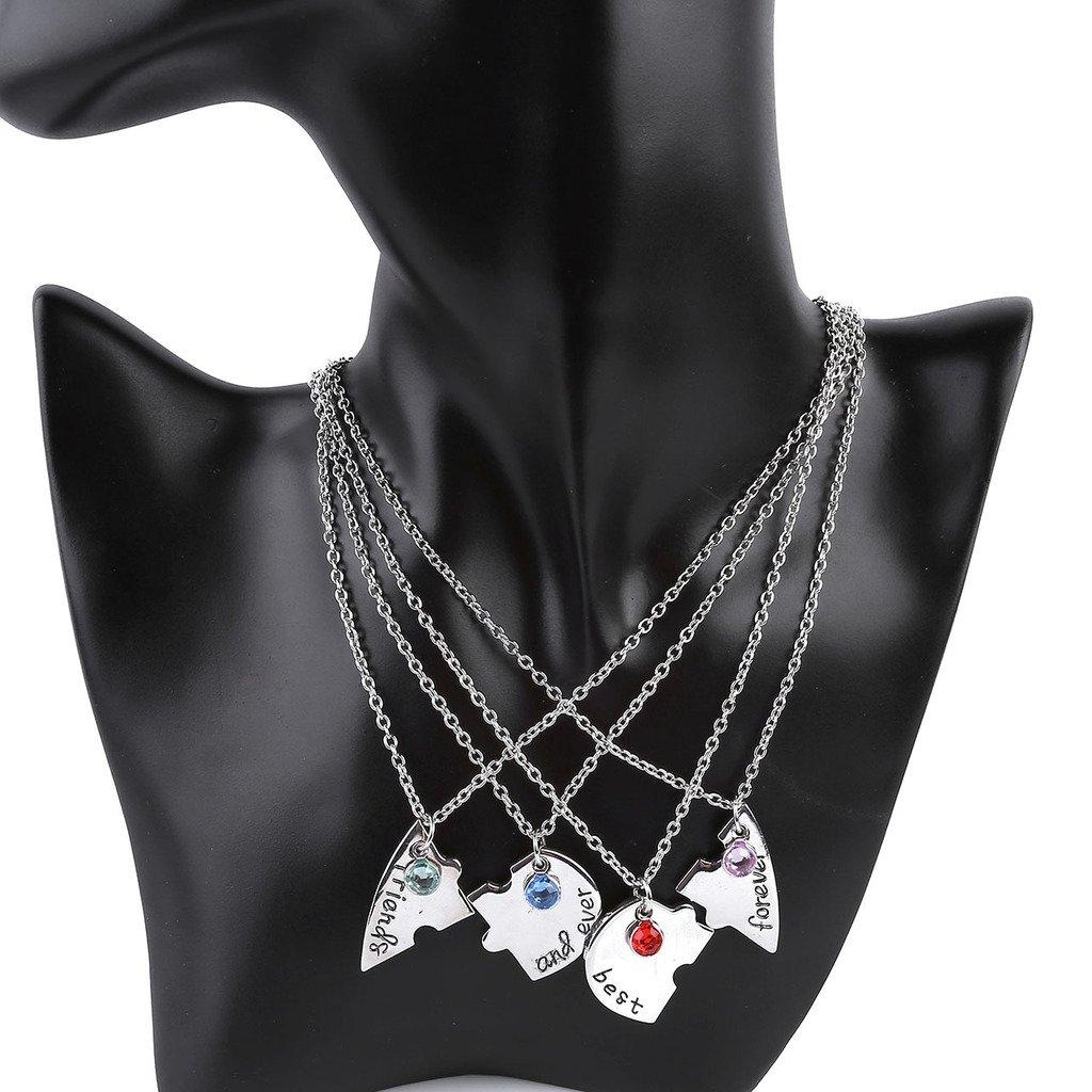 Top Plaza Collier Meilleures Amies Pour Toujours et à Jamais 3 BFF Puzzle Cœur Assorti Pendentif en Alliage Collier Bijou d'Amitié pour Sœurs, Alliage Argenté.