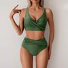 Women's Solid Swimwear Sense Bikini With Chest Pad No Steel Bra Swimwear