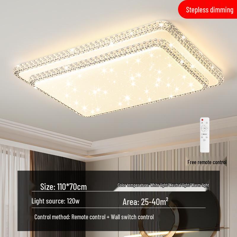 Luxury Crystal LED Ceiling Light for Bedroom, Study, Living, and Dining Rooms