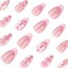 Sweet Pink Short Almond Wearable False Nail Tips
