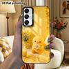 Phone Case: 2D Flat Samsung Galaxy A34 A35 M05 M06 S20 S22 S21 FE Plus 5G Protective Case, Couple Style, Cream Yellow Little Duck, Christmas and Hallo