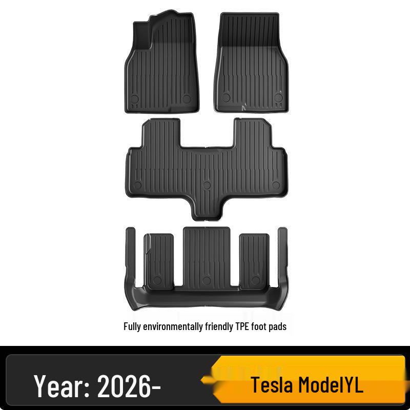 Durable Waterproof TPE Floor Mats for 2025 Tesla Model Y