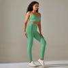 European and American seamless knitted solid color beautiful back, abdomen and hip lift underwear, yoga suit, running fitness nine-point pants