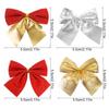 12/24 st Julrosett Röd Guld Mini Julgrans Rosett Hänge Prydnader för Hemdekoration Navidad Nyårsfest DIY Gåvor