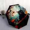 Halloween Black Cat Pumpkin Decorative PlateUmbrella, Portable 3-Fold Compact Umbrella,Christmas Gift ES382