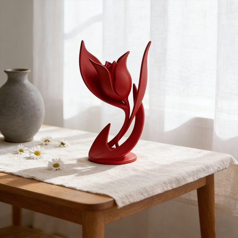 3D Printed Minimalist Abstract Rose Figurine – INS Style Home Desktop Decoration