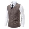 Men Knitting Vest V-Neck Sleeveless Rhombus Texture Sweater Vest Autumn Winter Solid Color Casual Vest Knitwear