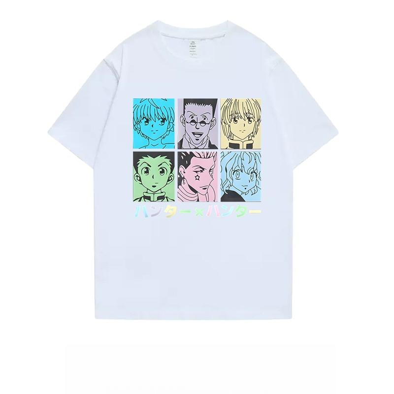 Japanese Anime Fulltime Hunter Couple Printed Tshirt Summer New Unisexs And Unisexs Trendy Large Loose Casual Y2k Short Sleeve