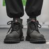 New Men's High Top Leather Shoes Trendy Fashion Designer Styles Daily Office Outdoor Leisure Party Motorcycle Men's Black Boots