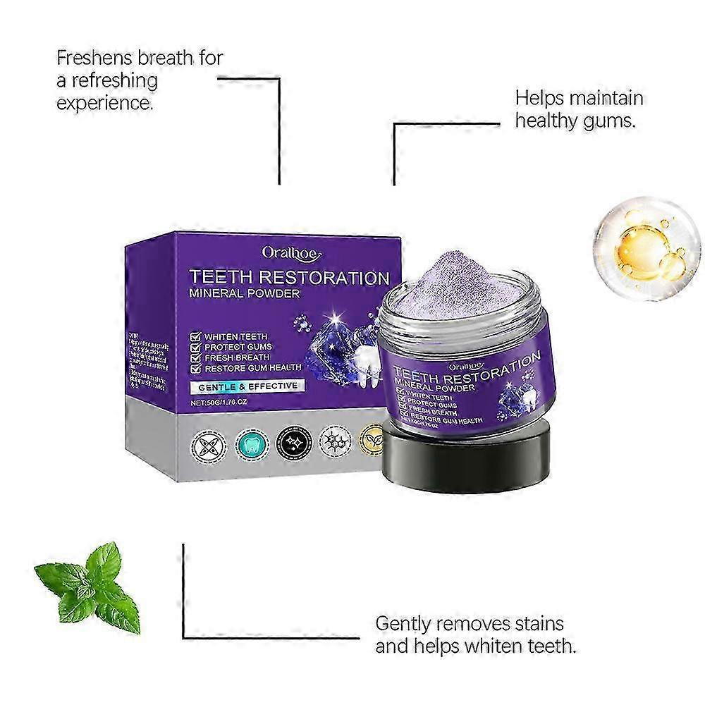 2X New Dental Restoration Mineral Powder, Mineral Tooth Powder, Teeth Whitening