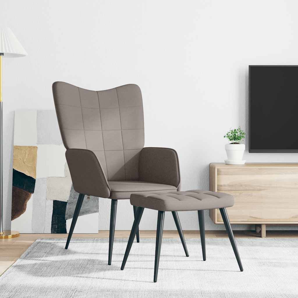 Relax Chair with Ottoman Taupe Fabric