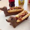 Premium-4X Puppy Shaped Serving Tray Dachshund Snack Holder Hot Dog Holder For Home Family Gatherings Parties