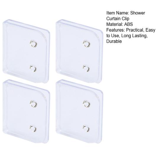 4/8Pcs Shower Curtain Clips Windproof Self Adhesive Easy Installation Reusable Versatile Bathroom Curtain Holders